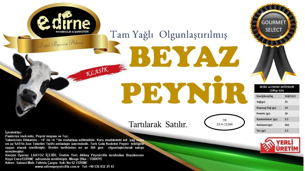 GURME TAM YAĞLI İNEK PEYNİRİ-SERT 650 gr